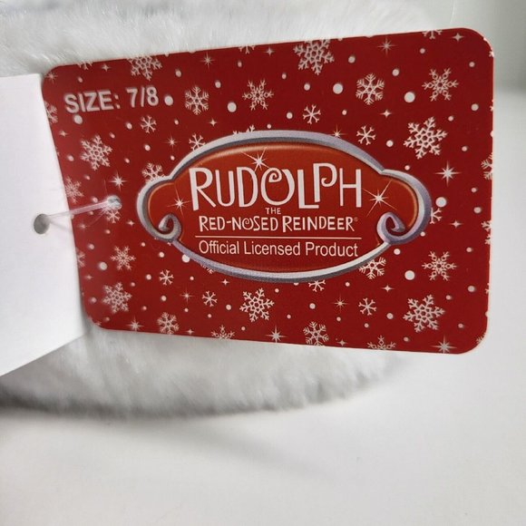 Rudolph Red Nosed Reindeer Slippers Abominable Snowman Sz 7/8 Christmas Toddler - Picture 5 of 16